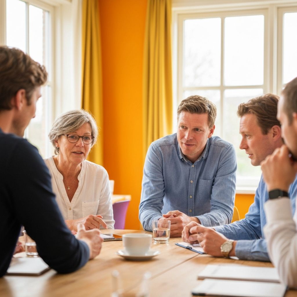Nederlandse zorgsamenwerkingsbijeenkomst, diverse professionals rond tafel